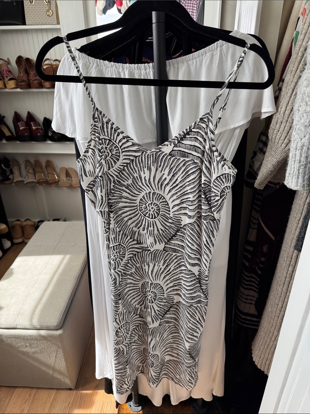 White House Black Market Shell Print Slip Dress Sz2